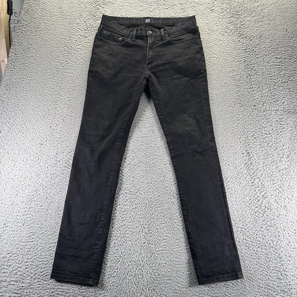 Gap Jeans Mens 32x31 Black Cotton Denim Straight Leg Workwear Outdoor Stretch